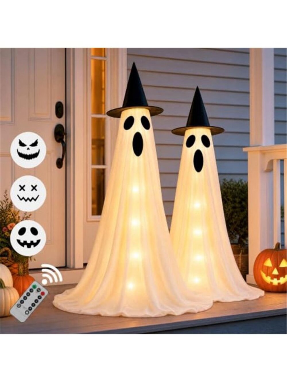 2‑Pack 63" Halloween Decorations Outdoor Indoor with Remote Control